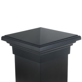 8x8 Post Cap (7.5") Black New England Pyramid Style Square Top for Outdoor Fences, Mailboxes & Decks