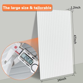 NBHDWF 4 Pack Acoustic Panels,48 x 24 x 0.4 Inch Fiber Soundproof Panels for Walls, White Self Adhesive Acoustic Panels,Large Noise Reduction Panels for Studio Classroom Office Home