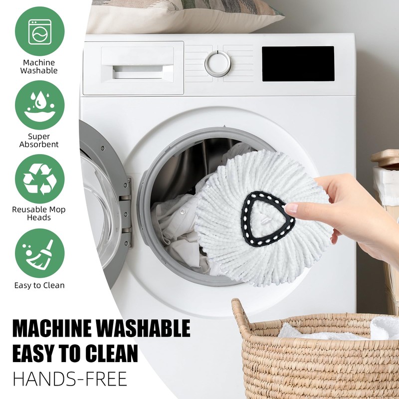 5 Pack Spin Mop Replacement Heads for Vileda 1 Tank