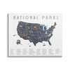 Stupell Industries National Parks United States Adventure Map Blue White,