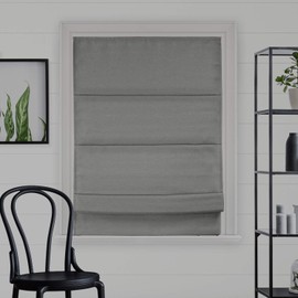 CHICOLOGY Roman Shades for Windows, Roman Window Shades, Roman Shades, Blackout Shades, Window Treatments, Window Shades for Home, Window Shade, 31" W X 64" H, Del Mar Pearl Grey (Blackout)