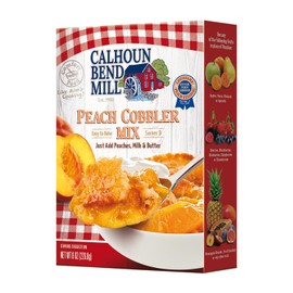 Calhoun Bend Mill Peach Cobbler Mix | Easy to Make Classic Southern Dessert | Versatile Crust Mix for Peach & Other Fruit Fillings | Sweet and Crunchy | Ideal for Baking Enthusiasts - 8 Oz (Pack of 1)
