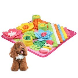 ORIA Snuffle Mat for Dogs, Interactive Feeding Game Toy for Stress Relief and Smell Training, Washable & Durable, Pet Slow Feeding Mat for Medium Small Puppies - Pink
