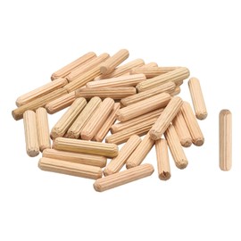 MECCANIXITY Wooden Dowel Pins 3/16"x 1" (5mm x 25mm) Straight Dowel Rods Wood Fluted Dowels Rods for Crafts Furniture DIY Hardwood Count 60