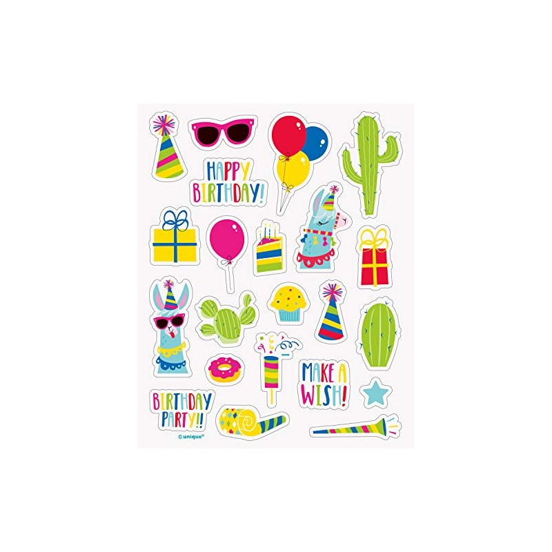 Unique Llama Birthday Sticker Sheets, 4ct