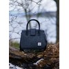 Islander Harris Tweed Mini Tiree Tote, Black-grey Herringbone