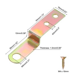 uxcell 15 Pcs Z Shape Corner Bracket, 0.4 Inch Right Angle Picture Frame Braces Bracket Shelf Brackets Fastener with Screws for Furniture, Zinc Color