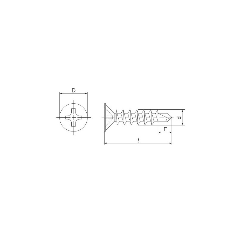 Osato 545-215 Drill Biss, Countersunk Head 0.1 inch (3.5 mm)