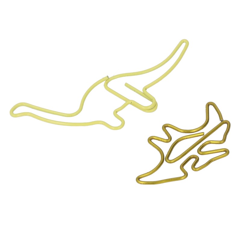 100pcs Shaped Paper Clips Pterosauria Yellow Dinosaur Shape Metal Portable