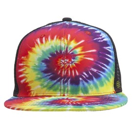 TOP HEADWEAR Tie-Dye Adjustable Trucker Hats - Rainbow