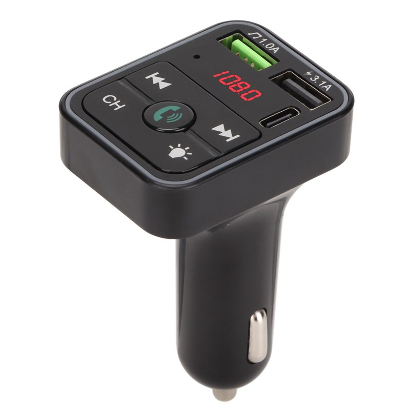 Bluetooth 5.0 FM Transmitter Hands Free Call USB 2.0 Music