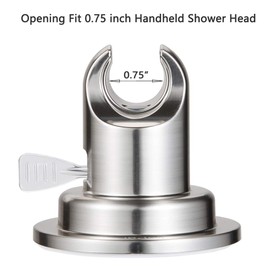JiePai Suction Cup Shower Head Holder, Adhesive Suction Handheld Shower Head Holder Bracket,Removable Wall Mount Head Holder for Bathroom,Brushed Nickel
