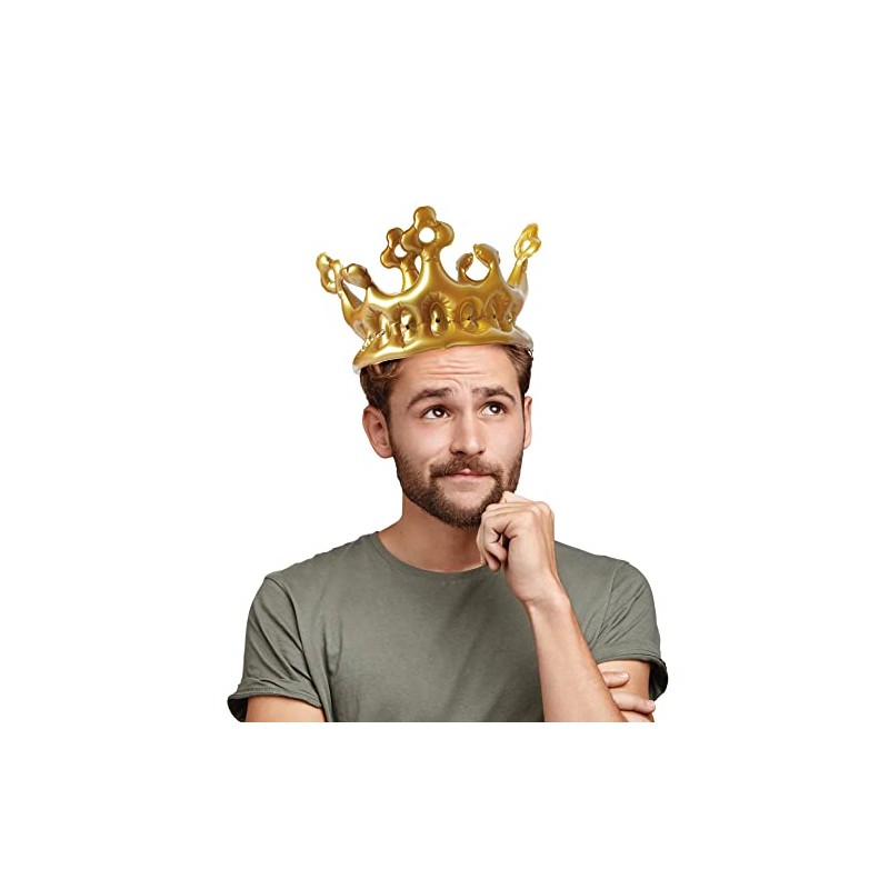 Legami - CRO0001 Inflatable Crown, Adult Size, Diameter 22 cm