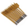 13Pcs 1/4in Hex Shank High Carbon Steel Flat Drill Bit