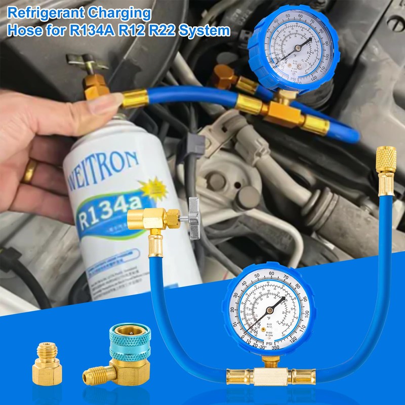 Tigbear R134A Refrigerant Recharge Kit, Refrigerant Charging Hose Set with