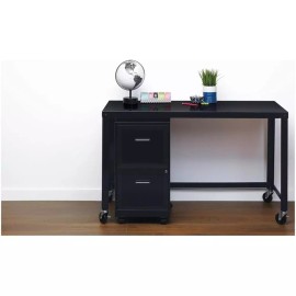 Lorell Space Solutions 18" Metal 2 Drawer Mobile Smart Vertical File Cabinet Black