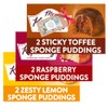 Pudding Bundle With Sticky Toffee, Zesty Lemon And Raspberry Flavours
