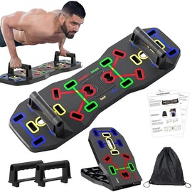 Push Up Board, Portable Multi-Function Foldable 10 in 1 Push Up Bar, Push up Handles for Floor,Professional Push Up Strength Training Equipment - Color: P1-Push up board