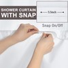 TYLCLTX No Hook Shower Curtain with Snap in Liner Grey