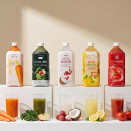100% NFC Juiced Bonnelled I Am Fruit Juice Set 1L 6 Pieces (1 Lychee + 2 Carrots + 2 Tomatoes + 1 Green) / 100% NFC 착즙 보넬드 아이엠 과채 주스 세트 1L 6개 (리치 1+당근 2+토마토2+그린1)