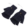 USB Warmer Heated Gloves Flip Half Fingerless Electronic Knitted Hand