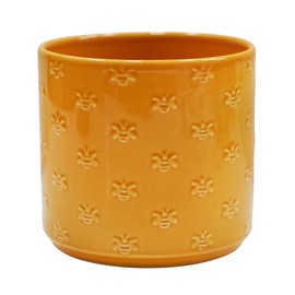 Ivyline Planter, Earthenware, Yellow Bee, D13.5cm x H12.5cm
