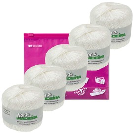 Madeira Nora Crochet Yarn Glitter Yarn Knitting Yarn Metallised Crochet Yarn 5 x 25 g Colour 301 White