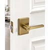 Champagne Bronze Door Knobs, Satin Brass Golden Interior Door Handles