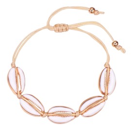 Happiness Boutique Women's Jewellery Set 2-Piece Shell Necklace and Shell Bracelet in White, Shell