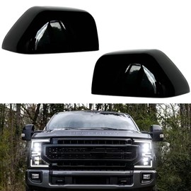 ABAGAEL Exterior Door Top Half Tow Mirror Cap Cover for Ford Super Duty 2017-2022 F250 F350 2017-2019 F450 F550 (Glossy Black)