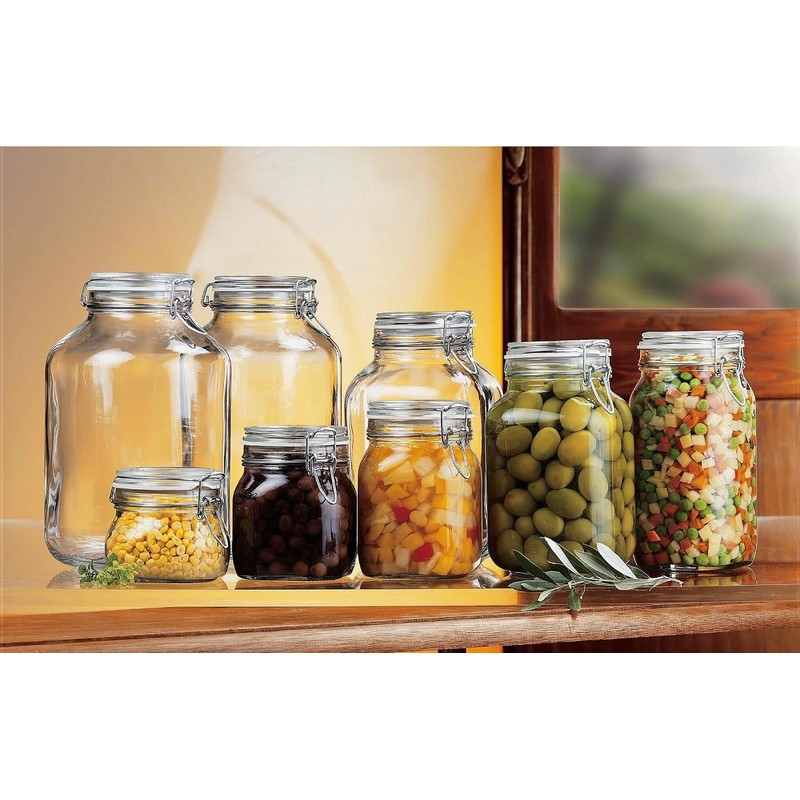 Bormioli Rocco Fido Glass Square Jar, 3 Liter