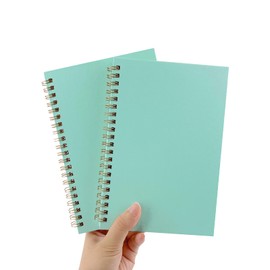 DSTELIN Green Sketch Coil Notebooks, 2-Pack, 120 Pages (60 Sheets), Hardcover with 1150GSM Cardstock, 7.5 x 5.1 Inches, 100GSM Paper