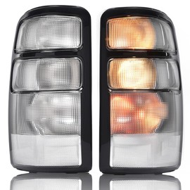 CNNELL Tail Light w/o Bulbs Assembly Rear Lights Compatible with Chevy Suburban Tahoe 2000-2006, Fit GMC Yukon/Yukon Denali/Yukon Denali XL 2000-2006 Clear Lens Chrome Housing