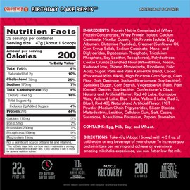 BSN BSN Syntha-6 Whey Protein Powder, Cold Stone Creamery- Birthday Cake Remix Flavor, Micellar Casein, Milk Protein Isolate Powder, 25 Servings