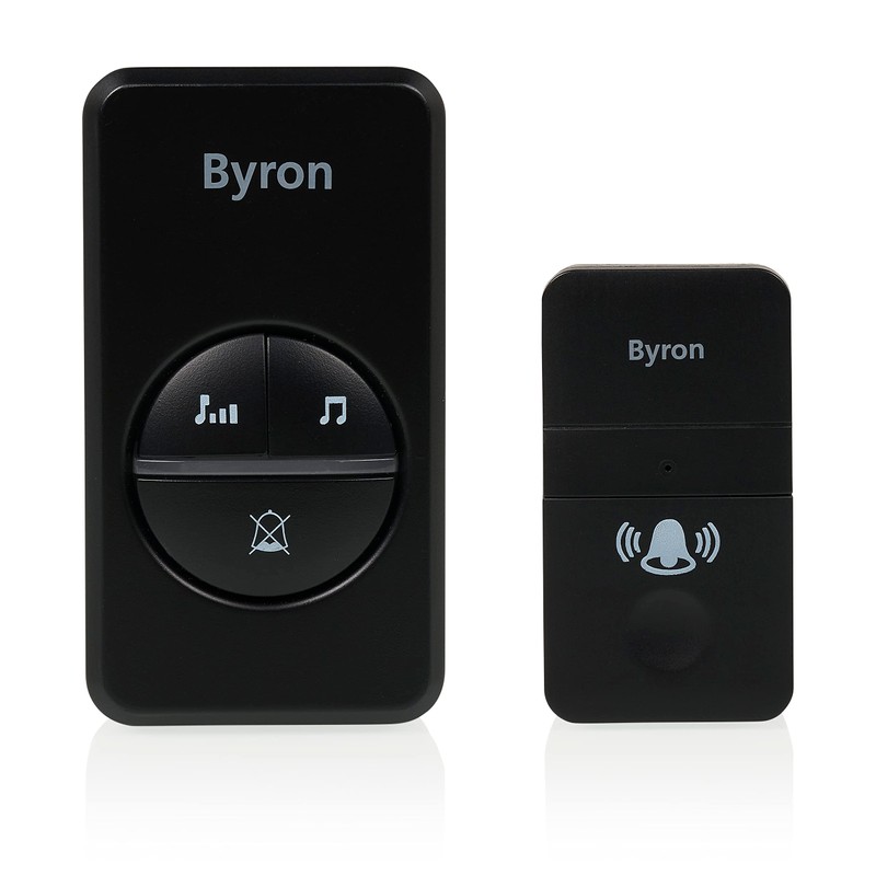 Byron DBY-23452BS Wireless Doorbell Set - Kinetic Energy - Black