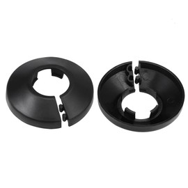 10 Pcs 25mm Plastic Radiator Pipe Covers Black Pipe Collars Split Plastic Lightweight Escutcheon Cover Plate for Wall Pipe Tube Decoration