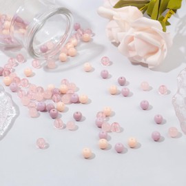 Xilitata 400 Pieces Round 8mm Glass Beads for Jewelry Making,Crystal Beads Bracelets Making Kit Glass Beads Crafts DIY Beads