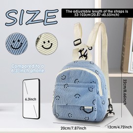 Energather Mini Backpack, Corduroy Backpack Small Backpacks for Women and Girls, Cute Womens Backpacks (beige)