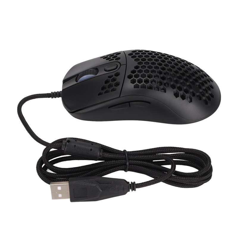 Mechanical Mouse RGB Backlight 6400DPI Ergonomic Honeycomb Usb Wired Gaming