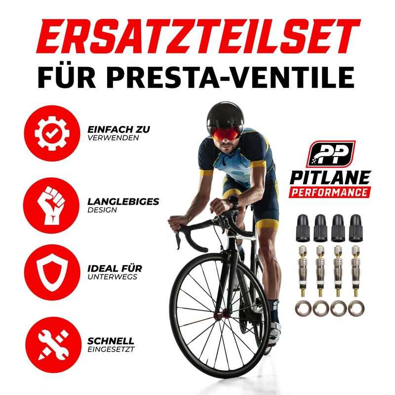 Set of 4 Presta bicycle valves, French SV valve (18