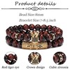 SAMOCO 4 Pcs 8mm Crown King Bracelets for Men Women