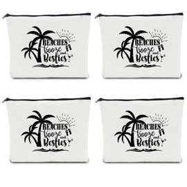 NBIAN 4 PCS Bestie Gifts, friend gifts, Girls Trip Gifts Favors, Girls Weekend Gifts for Women, Friendship Gifts, Makeup Bag Weekend Bags for Women Friend Sister Bachelorette Party Vacation Christmas