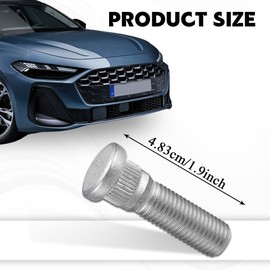 Lyxheth 10PCS Wheel Studs, Lug Bolts, 48mm Long & M12x1.5 Steel Lug Bolts, Car Accessories Wheel Lug Stud Kit Compatible with Chevy Lexus Toyota Scion Pontiac Replace OEM#610-266, 90942-02049 (10PCS)