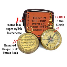 Brass Compass with Wooden Box, Christian gifts, Baptism Gifts for girl boys, graduation gifts, Religious Gifts for men, confirmation gifts for teenage girls, baptism decorations, Christmas decorations