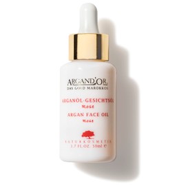 ARGAND'OR Organic Argan Oil Rose Face Oil 50 ml - Nourishes - Regenerates - Moisturises - With Hygienic Pipette - For All Skin Types - Vegan Natural Cosmetics
