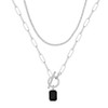 Silver Layered Necklaces for Women, 14K White Gold Plated Layering