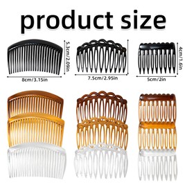 12 Pieces French Side Combs, Hair Combs Slides for Women, French Side Combs Hair Accessories, Decorative Comb with Teeth with Fine Hair, Girls Women Bridal Wedding