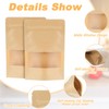 300 Pcs Stand Up Pouches with Window, Reusable Food Storage