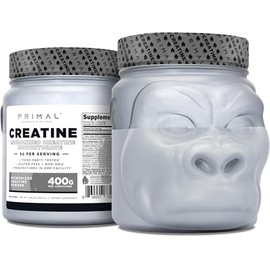 Primal- Creatina Monohidrato Polvo (400 Gramos)  Creatina Micronizada Sin Sabor Desarrollo Muscular Flexible                                          