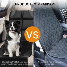 Car Seat Protector, Thick Padding Seat Protector Under Baby Car Seat, 600D Waterproof Non-Slip Fabric Seat Cover for Child and Pet with Pockets (Black 1 pcs)